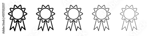 Badge icon graphic set. trendy stroke line style