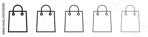 Bags Shopping icon graphic set. trendy stroke line style
