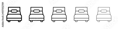 Bed icon graphic set. trendy stroke line style