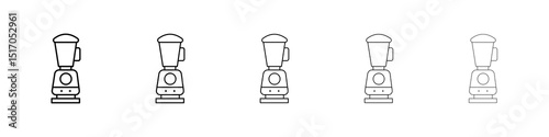 Blender icon graphic set. trendy stroke line style