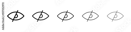 Blindness icon graphic set. trendy stroke line style