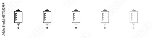 Blood transfusion icon graphic set. trendy stroke line style