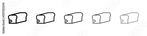 Bread loaf icon graphic set. trendy stroke line style