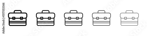 Briefcase icon graphic set. trendy stroke line style