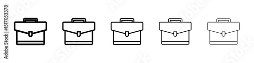 Briefcase icon graphic set. trendy stroke line style