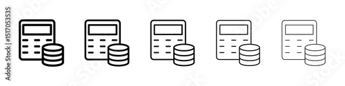 Budget icon graphic set. trendy stroke line style