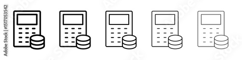 Budget icon graphic set. trendy stroke line style