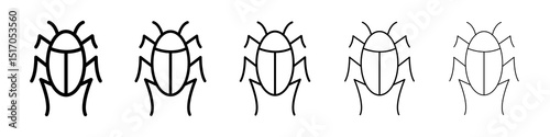 Bugs icon graphic set. trendy stroke line style