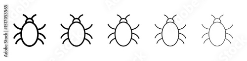 Bug icon graphic set. trendy stroke line style
