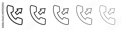 Call outgoing icon graphic set. trendy stroke line style