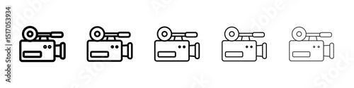 Camcorder icon graphic set. trendy stroke line style