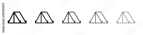 Camping icon graphic set. trendy stroke line style