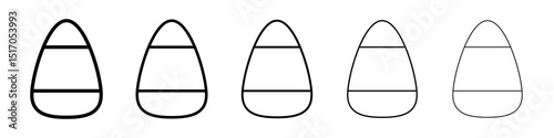 Candy Corn icon graphic set. trendy stroke line style