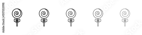 Candy icon graphic set. trendy stroke line style
