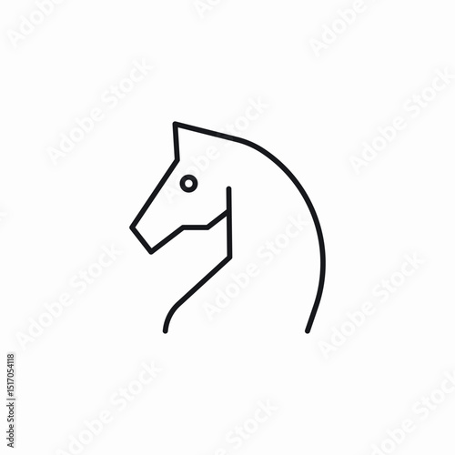horse side icon sign vector