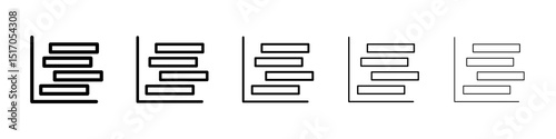 Chart gantt icon graphic set. trendy stroke line style