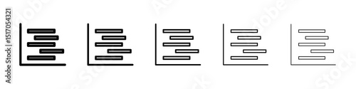 Chart gantt icon graphic set. trendy stroke line style