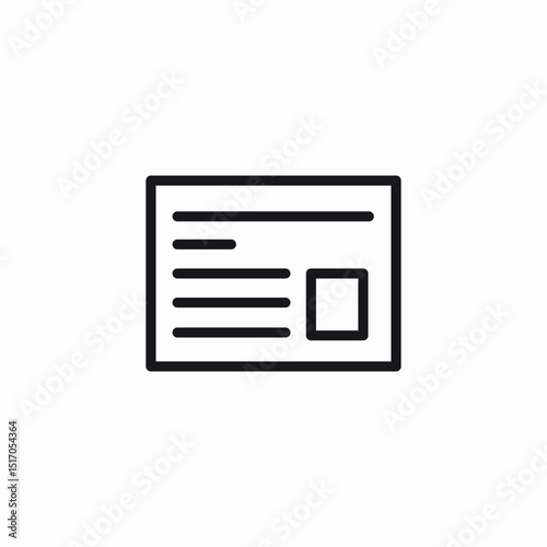 information card icon sign vector