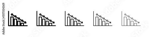 Chat arrow down icon graphic set. trendy stroke line style