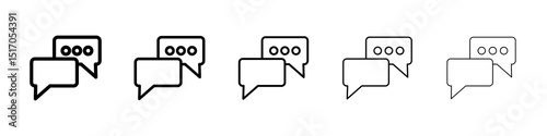 Chat bubble icon graphic set. trendy stroke line style