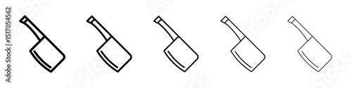 Chopper knife icon graphic set. trendy stroke line style