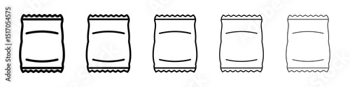 Chips bag icon graphic set. trendy stroke line style