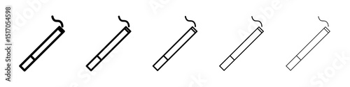 Cigarette icon graphic set. trendy stroke line style