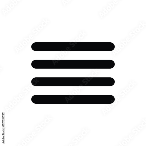 Website menu bar icon vector. Three line symbol.