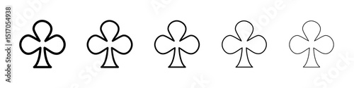 Club icon graphic set. trendy stroke line style