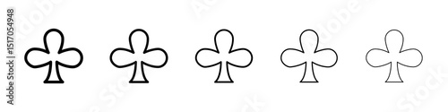 Club icon graphic set. trendy stroke line style