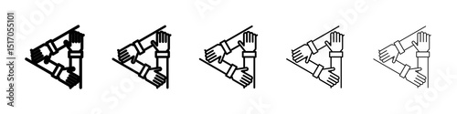 Collaboration icon graphic set. trendy stroke line style