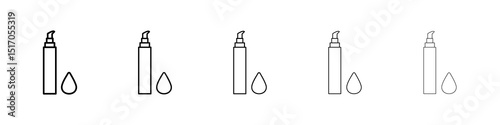 Concealer icon graphic set. trendy stroke line style