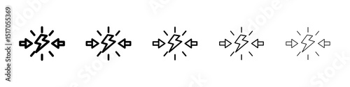 Conflict icon graphic set. trendy stroke line style