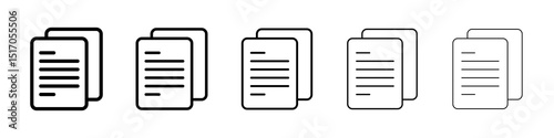 Copy icon graphic set. trendy stroke line style