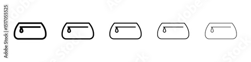 Cosmetic bag icon graphic set. trendy stroke line style