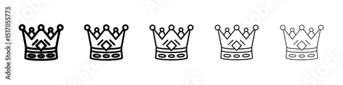 Crown icon graphic set. trendy stroke line style