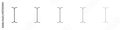 Cursor text icon graphic set. trendy stroke line style