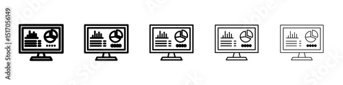 Dashboard icon graphic set. trendy stroke line style