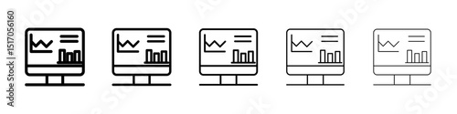 Dashboard icon graphic set. trendy stroke line style