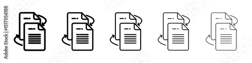 Data transfer icon graphic set. trendy stroke line style