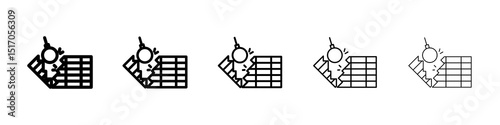 Demolition icon graphic set. trendy stroke line style