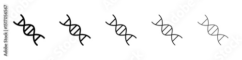 DNA icon graphic set. trendy stroke line style