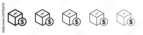 Donation box icon graphic set. trendy stroke line style
