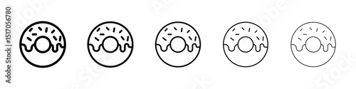 Donut icon graphic set. trendy stroke line style