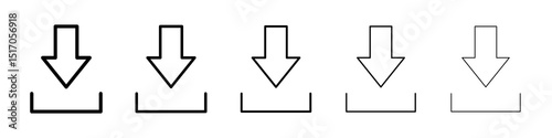 Download icon graphic set. trendy stroke line style