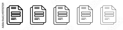 Duplicate icon graphic set. trendy stroke line style