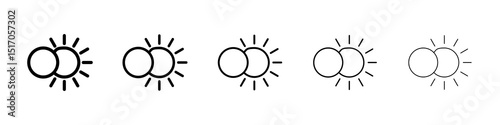 Eclipse icon graphic set. trendy stroke line style