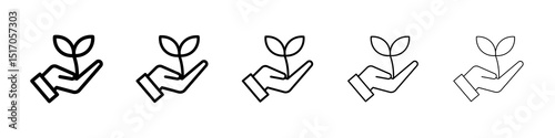 Eco-friendly icon graphic set. trendy stroke line style