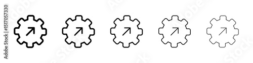 Efficiency icon graphic set. trendy stroke line style