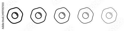 Egg fried icon graphic set. trendy stroke line style